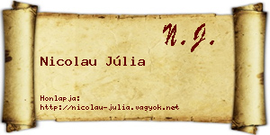 Nicolau Júlia névjegykártya