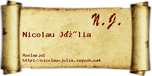 Nicolau Júlia névjegykártya